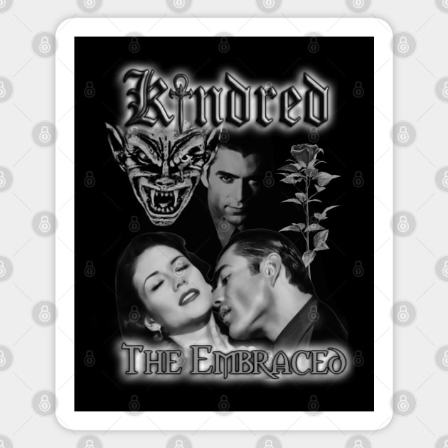 Kindred The Embraced (Black & White) Sticker by The Dark Vestiary